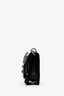 Miu Miu Black Sequin Leather Crystal Embellished Buckle Flap Shoulder Bag