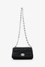 Miu Miu Black Matelasse Nappa Leather Crystal Embellished Shoulder Bag With Strap
