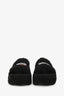 Balenciaga Black Shearling Logo Embroidered Platform Slides Size 38