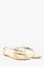 Giuseppe Zanotti Gold Crystal Embellished Palm Tree Sandals Size 38.5
