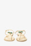 Giuseppe Zanotti Gold Crystal Embellished Palm Tree Sandals Size 38.5