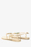 Giuseppe Zanotti Gold Crystal Embellished Palm Tree Sandals Size 38.5