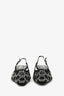 Gucci Black Mesh Crystal Embellished GG Slingback Kitten Heels Size 38
