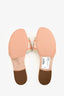 Christian Dior Gold/Pink Embroidered Slides Size 38.5