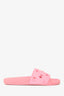 Gucci Pink Rubber GG Logo Slides Size 39