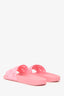 Gucci Pink Rubber GG Logo Slides Size 39