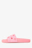 Gucci Pink Rubber GG Logo Slides Size 39