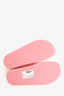 Gucci Pink Rubber GG Logo Slides Size 39