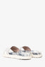 Christian Dior White/Grey Embroidered Toile de Jouy Logo Slides Size 38