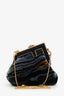 Fendi Navy Velvet Marble Patterned First Bag Charm With Chain