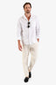 Loewe White Cotton Anagram Collared Button Down Shirt Size 16.5 Mens