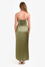 Reformation Green Satin/Silk Slit Maxi Dress Size 4