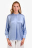 Vince Sky Blue Silk Long Sleeve Blouse Size S