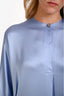 Vince Sky Blue Silk Long Sleeve Blouse Size S