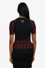 Marine Serre Black/Red Cotton T-Shirt Size S
