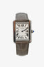 Cartier Stainless Steel Tank Solo Watch with Grey Alligator Strap ('30' Engraving)