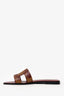 Hermès Red Leather Brides de Gala Quadri Tattoo Oran Sandals Size 39