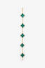 Van Cleef & Arpels 18K Yellow Gold Malachite 5-Motif Alhambra Bracelet