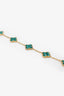 Van Cleef & Arpels 18K Yellow Gold Malachite 5-Motif Alhambra Bracelet