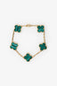 Van Cleef & Arpels 18K Yellow Gold Malachite 5-Motif Alhambra Bracelet
