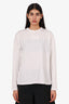 Miu Miu 2023 White Embroidered Long Sleeve T-Shirt Size S