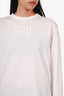 Miu Miu 2023 White Embroidered Long Sleeve T-Shirt Size S