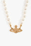 Vivianne Westwood Gold Tone Faux Pearl Necklace