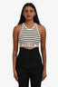 Celine White/Navy Striped Bralette Top Size XS