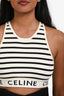 Celine White/Navy Striped Bralette Top Size XS