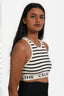 Celine White/Navy Striped Bralette Top Size XS