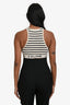 Celine White/Navy Striped Bralette Top Size XS