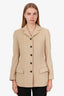 Dolce & Gabbana Beige Angora Midi Length Jacket Size 40