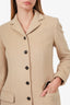 Dolce & Gabbana Beige Angora Midi Length Jacket Size 40