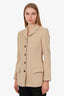 Dolce & Gabbana Beige Angora Midi Length Jacket Size 40