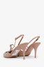 Valentino Beige Leather Rockstud 'Wispy' Slingback Heels Size 42