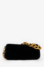 Manu Atelier Black/Shearling 'XX Mini Cylinder' Bag With Strap