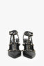 Valentino Noir Black Leather Cage Rockstud Heels Size 36