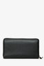 Balenciaga Black/White Logo Leather Zip Around Wallet
