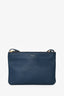 Celine 2018 Navy Blue Leather Small Trio Crossbody