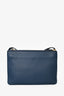 Celine 2018 Navy Blue Leather Small Trio Crossbody