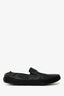 Prada Black Leather Almond Toe Slip On Loafers Size 10 Mens