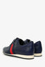 Gucci Navy GG Supreme Leather Web Detail Sneakers Size 10.5 Mens