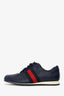 Gucci Navy GG Supreme Leather Web Detail Sneakers Size 10.5 Mens