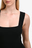 Reformation Black Black Ribbed 'Cassi' Side Slit Midi Dress Size M