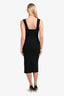 Reformation Black Black Ribbed 'Cassi' Side Slit Midi Dress Size M