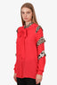 Just Cavalli Red Silk Button Up Blouse Size 42