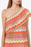 M Missoni Orange Patterned One-shoulder Tank Top Size 38