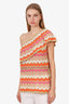 M Missoni Orange Patterned One-shoulder Tank Top Size 38
