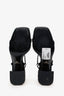 Prada Black Satin/Leather Crystal Disco Ball Heel Sandals Size 39