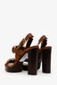 Miu Miu Brown Leather Studded T-Strap Sandals Size 36.5